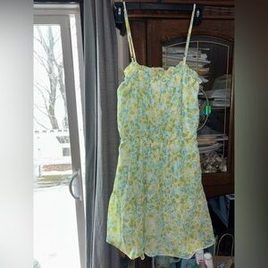 Liberty Love Yellow and Blue Floral Mini Dress